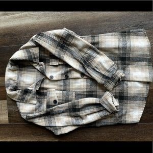Buckle Boyfriend Fit Plaid Shacket